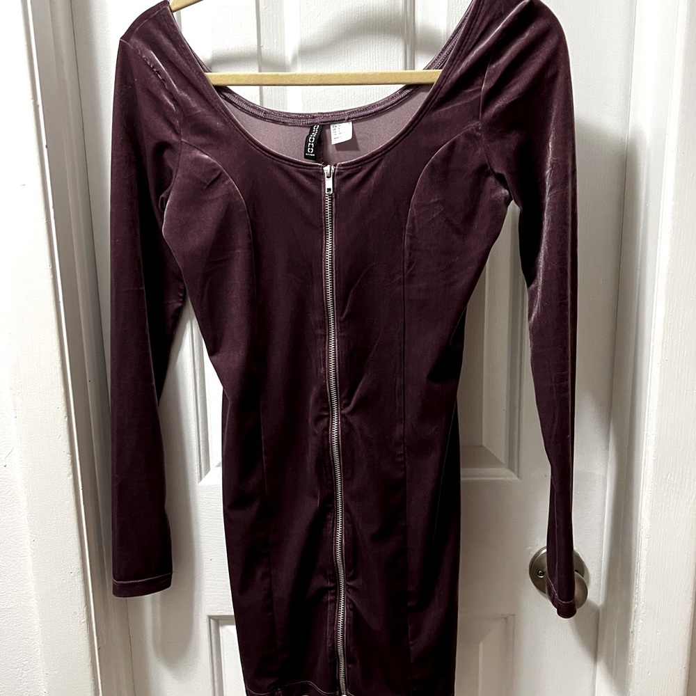 Purple DIVIDED H&M velvet dress